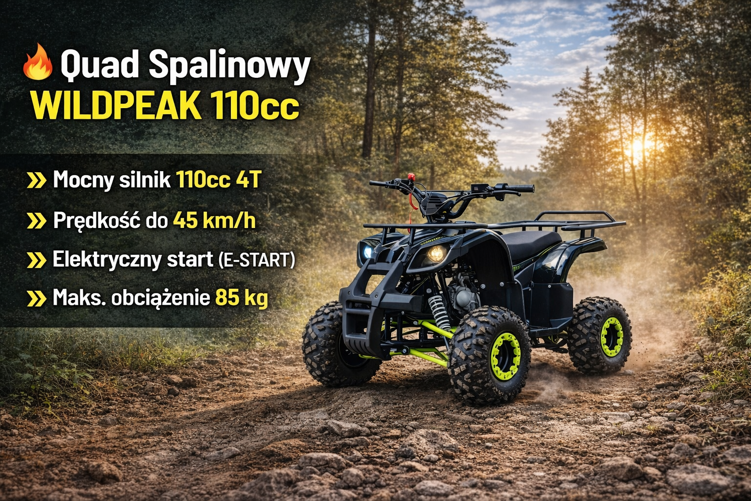 Quad WILDPEAK 110cc Zielony – widok główny